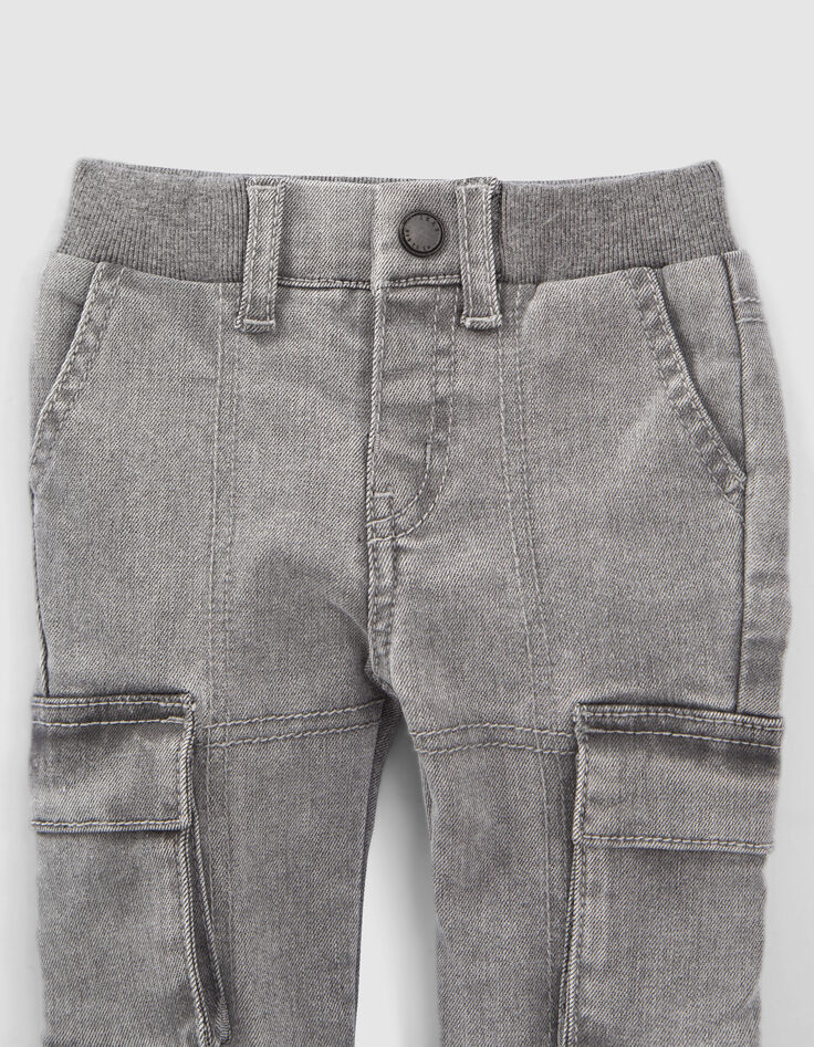 Grijze BATTLE-jeans ribboord-taille babyjongens-2