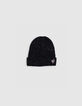 Girl's black sequined knit hat-1