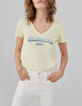 Geel T-shirt tekstopdruk deep dye Dames-1