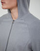 Gemêleerd grijs vest 3D-tricot met kap Heren-4