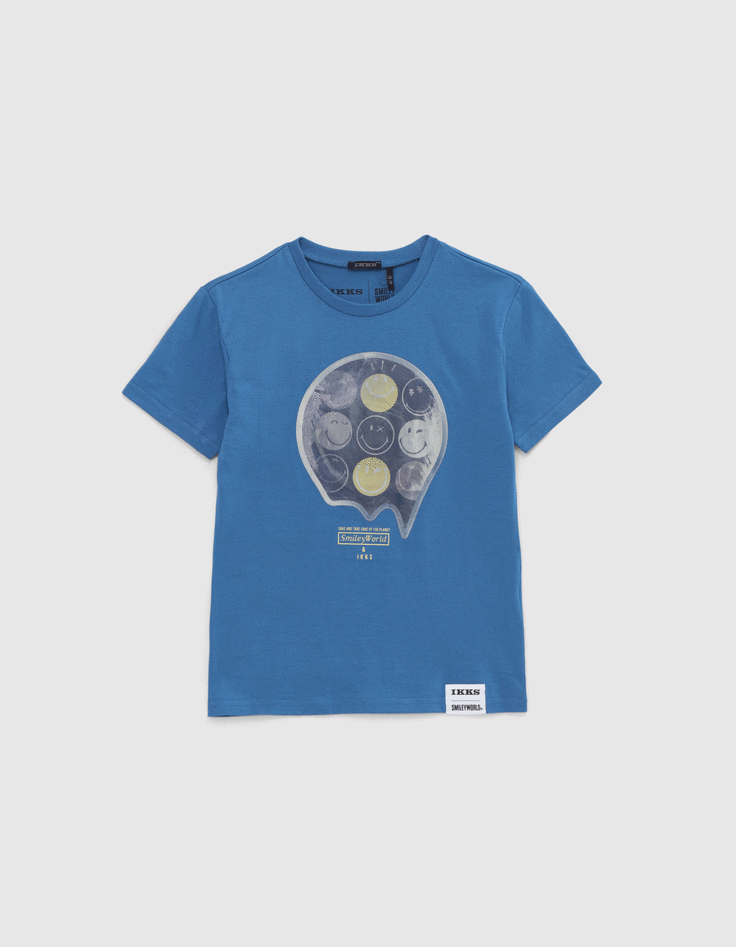 Boys’ blue T-shirt with lenticular SMILEYWORLD image-9