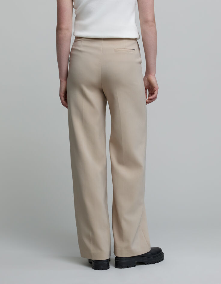 Pantalon de costume beige polyester recyclé Femme-4