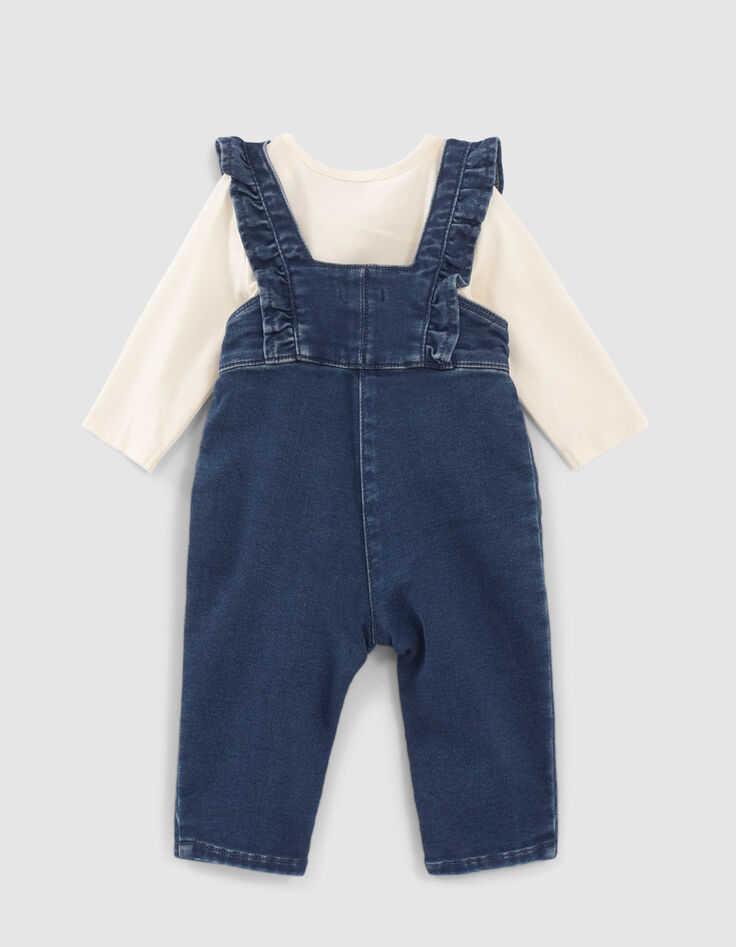 Ensemble salopette en jean et tee-shirt bébé fille-4