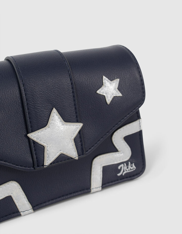 Girls’ navy handbag with silver stars-2