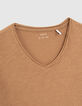 Men’s cappuccino Essential V-neck t-shirt-5