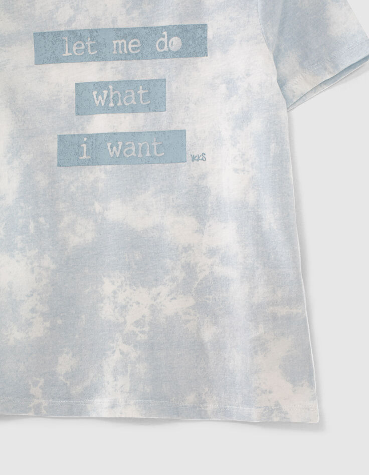 Boys’ blue tie-dye slogan T-shirt-4