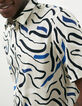 Men’s electric blue abstract print REGULAR shirt-2