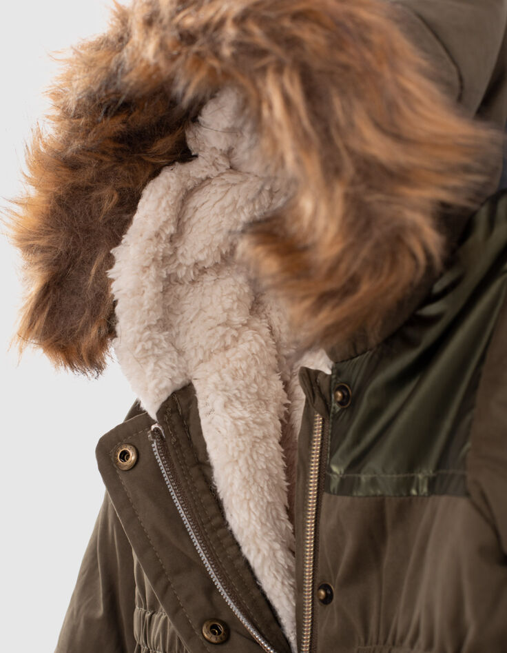 Dunkelkhaki Parka mit Futter für Babymädchen-5