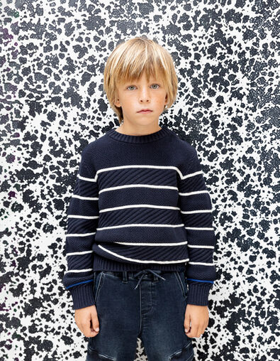 Boy's organic cotton fancy knit sailor sweater - IKKS