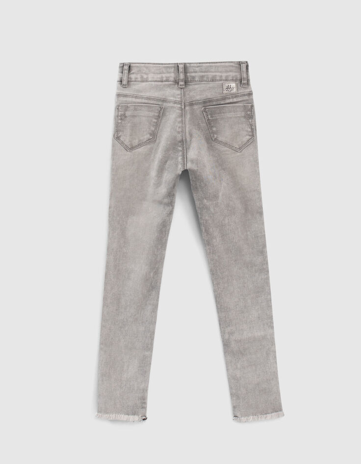 Vaqueros skinny gris con fular gráfico niña-3