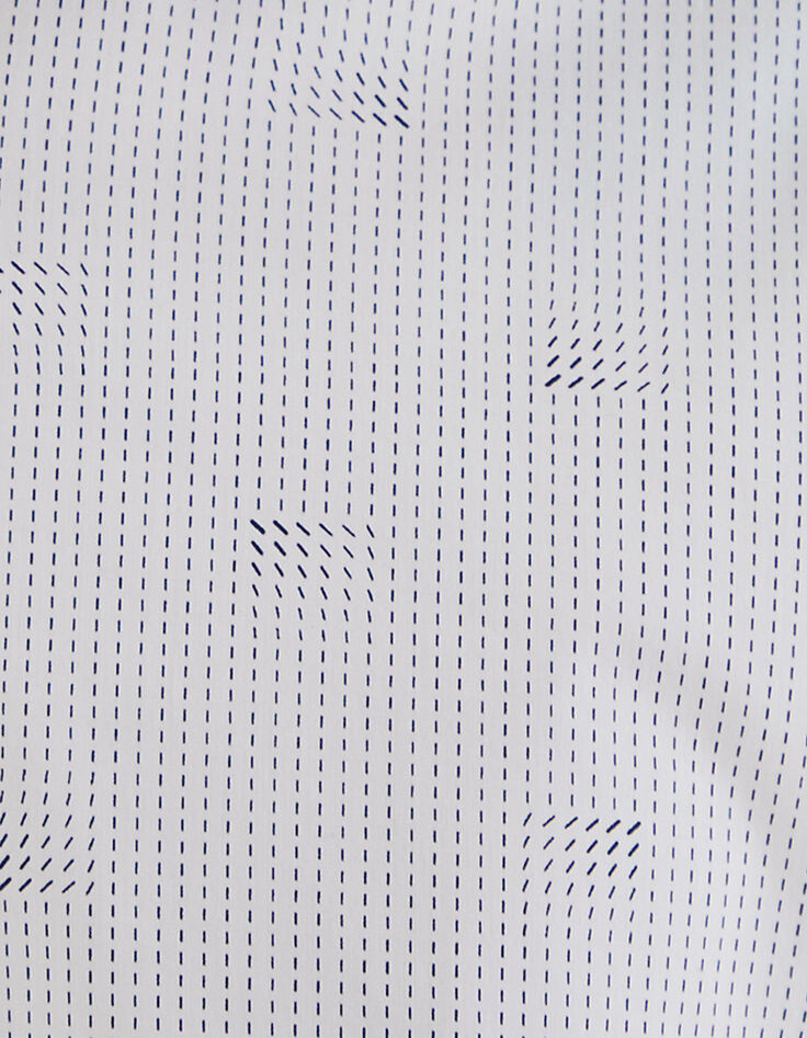 Weißes SLIM-Herrenhemd mit Pointillismus-Print EASY CARE-7