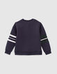 Boys’ navy XL embroidered sweatshirt with striped sleeves-2