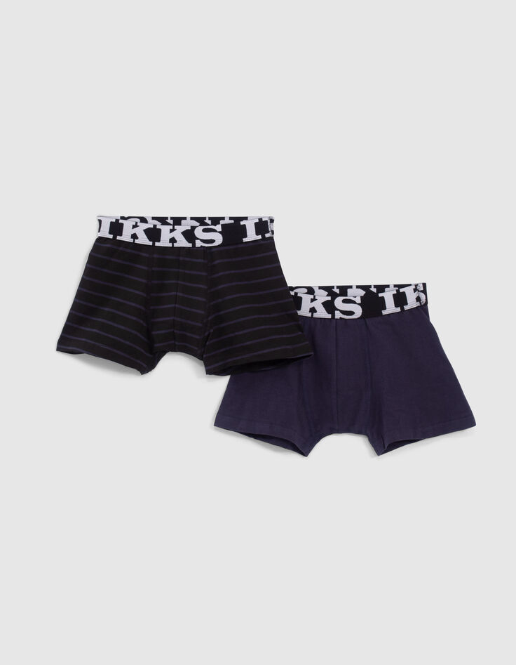 Boxer navy y rayas negras niño -1