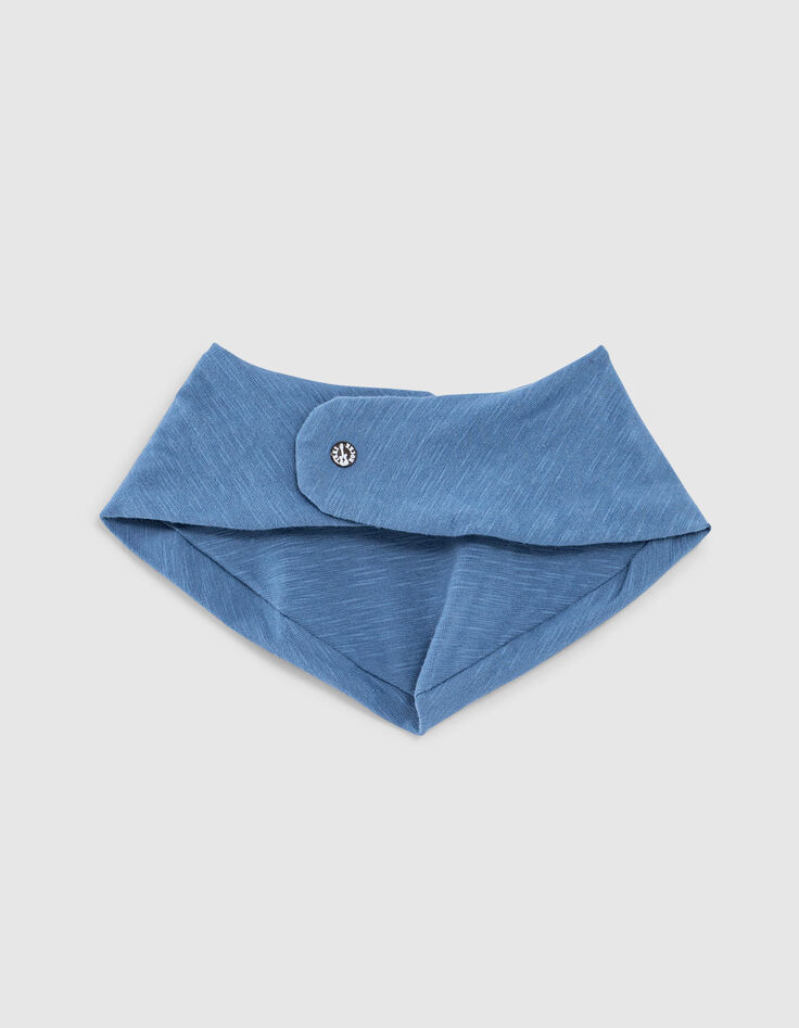 Baby’s medium blue rock print organic cotton bib-4