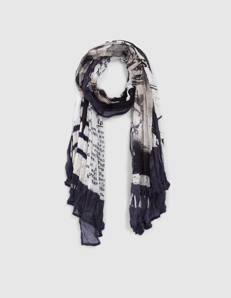 Men’s chalk scarf with skeleton-sailor image-1