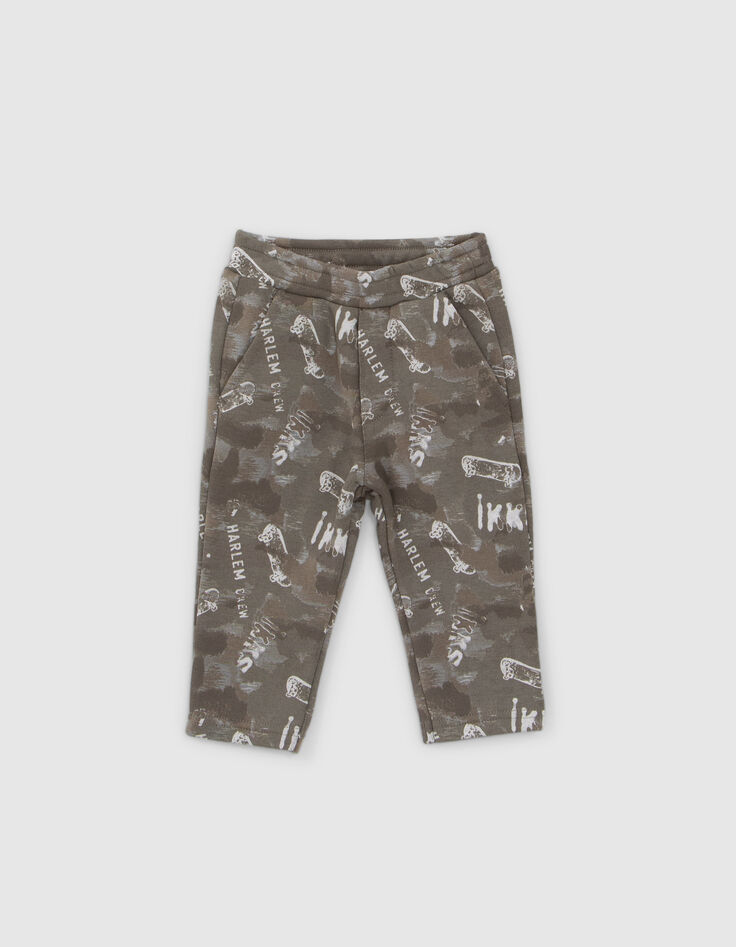 Ensemble jogging camouflage et sweat kaki bébé garçon-5