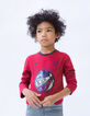 Jungen-T-Shirt bordeaux mit Ballmotiv aus Wendepailletten-8