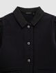 Girl's navy fleece button-down cardigan-3