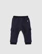 Baby boys’ navy combat-style joggers -3