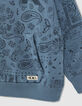 Donkerblauwe sweater Bandanaprint met kap jongens -4