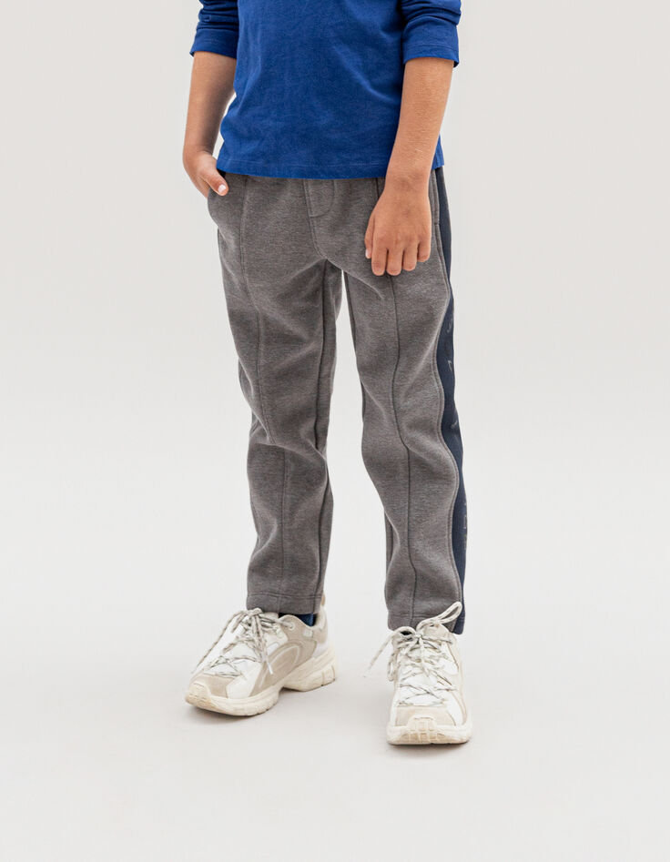 Grey jogging suit with lettering on boy's side-1