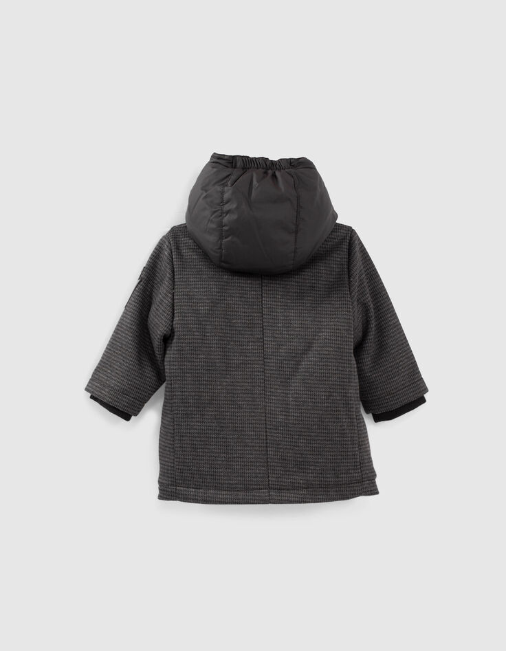 Manteau gris carreaux avec parmenture bébé garçon-3