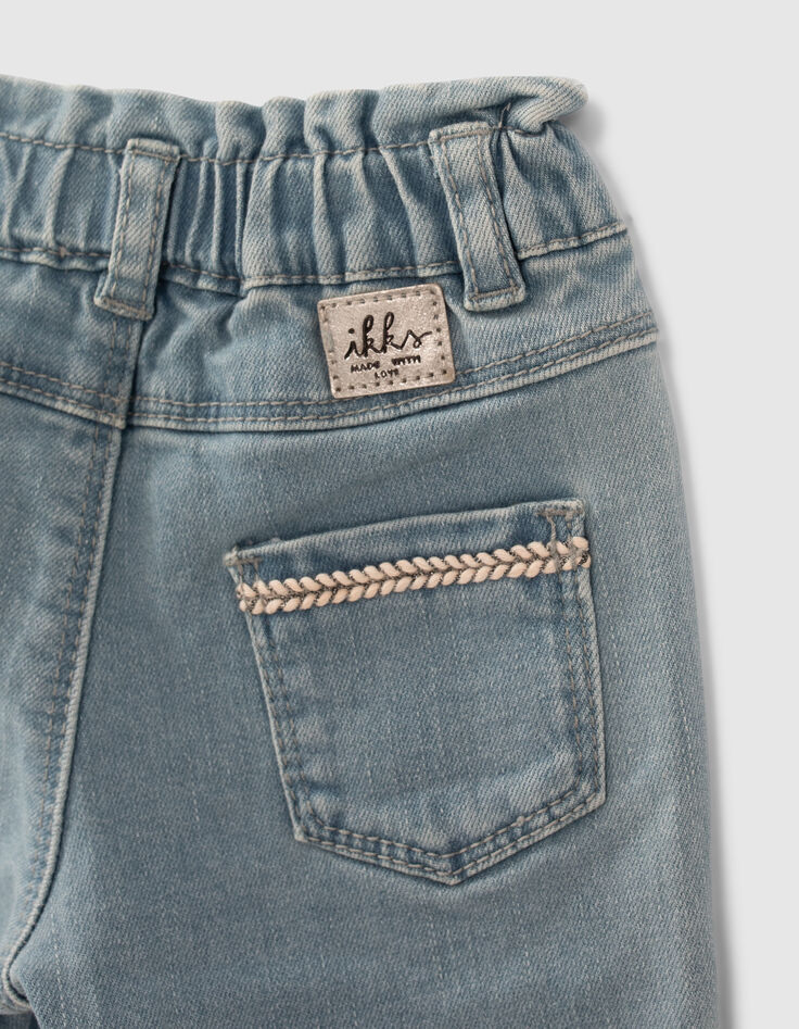 Baby girls’ blue elasticated waist jeans-5