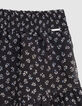 Girl's short black floral-print micro-pois skirt-3