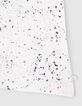 Weißes Mädchenshirtkleid mit Fleckenprint-4