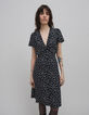 Women's black LENZING™ ECOVERO™ polka dot print dress-2