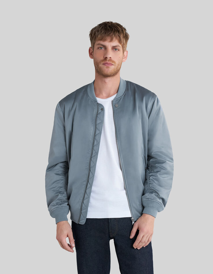 Bomber light blue nailon raso hombre-2