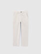 Boys' beige striped suit trousers-1