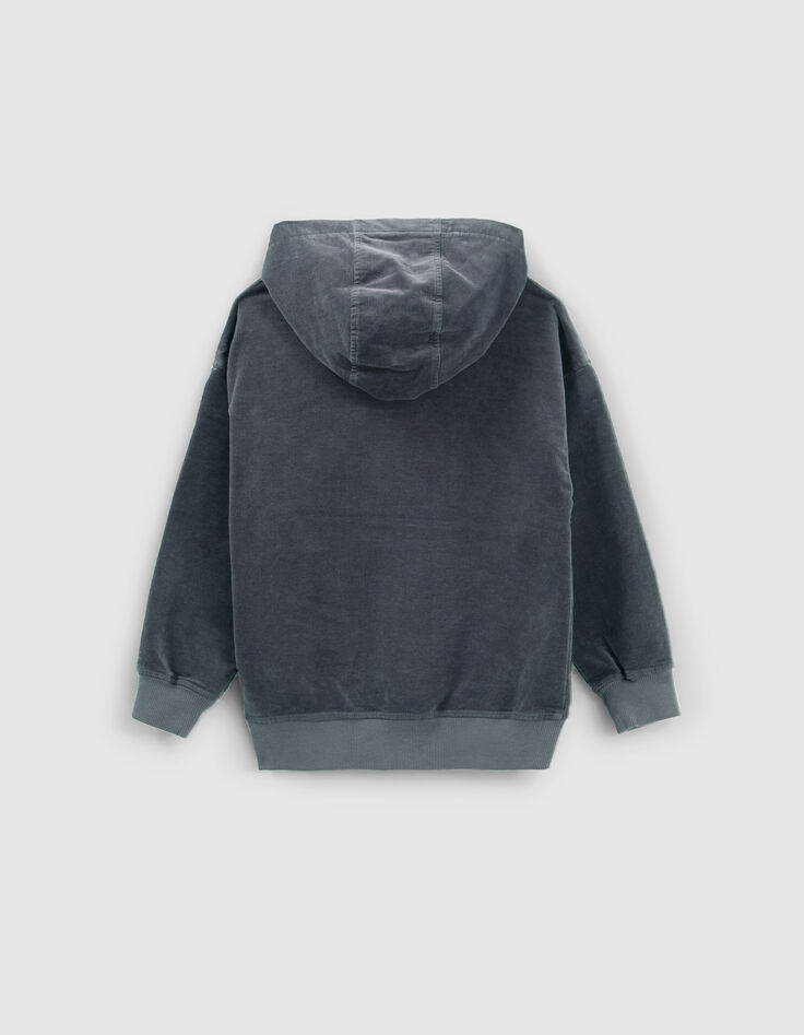 Graus Jungensweatshirt aus fein gestreiftem Velours-4