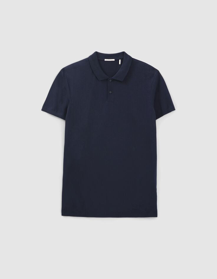 Men’s navy modal cotton polo shirt-6