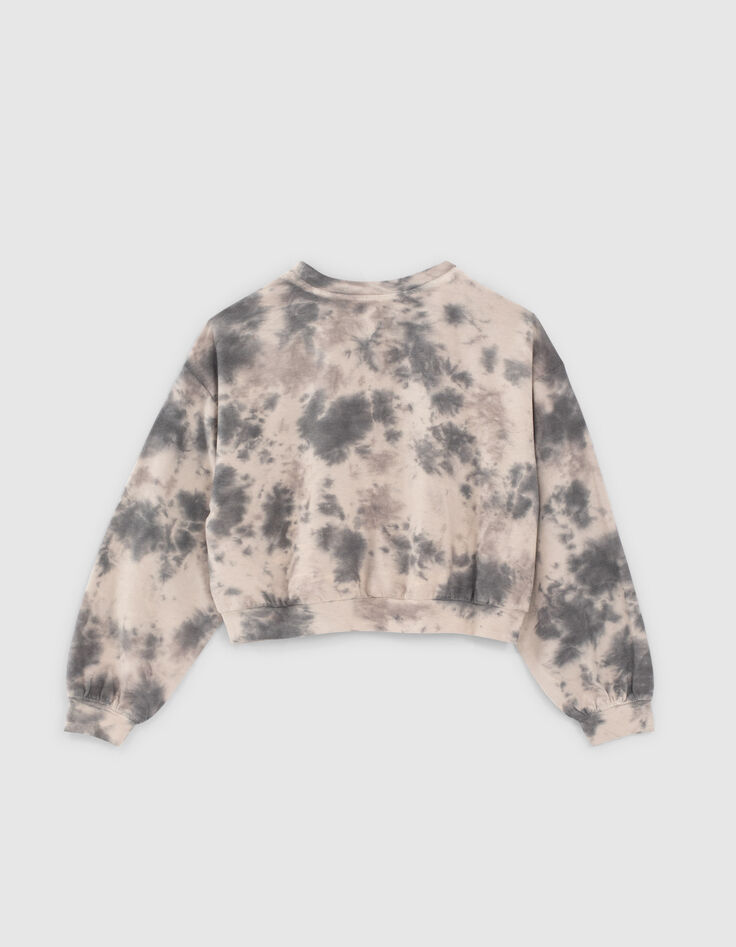 Sudadera cropped blanco y negro tie and dye niña-3