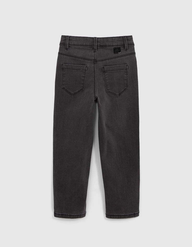 MOM gewaschene schwarze Jeans mit Mädchen-Nieten-6