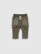 Khaki Cargohose mit Kontrasttaschen für Babyjungen-1