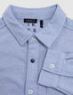 Chemise bleue maille effet denim garçon-6