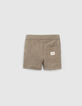 Baby boy’s khaki tie-dye reversible shorts-4