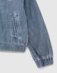 Bomber en jean light blue imprimés dos fille-5