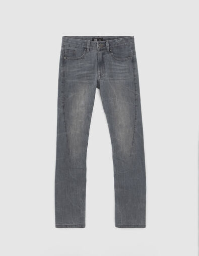 Grijze SLIM jeans gedraaide naad jongens - IKKS
