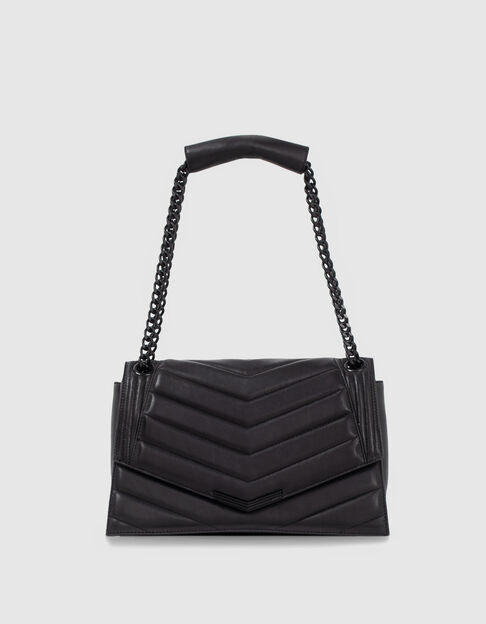 Tas THE 1 Timeless zwart doorstikt leer Maat L Dames - IKKS