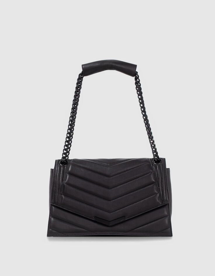 Bolso THE 1 Timeless negro cuero acolchado L mujer-1