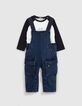 Ensemble 2-en-1 T-shirt et salopette jean bébé garçon-3