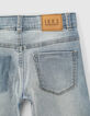 Boys’ faded blue waterless organic cotton slim jeans-6