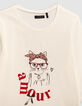 Girl's visual t-shirt with scarf and glasses-4