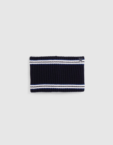 Baby boy navy knitted furry snood - IKKS