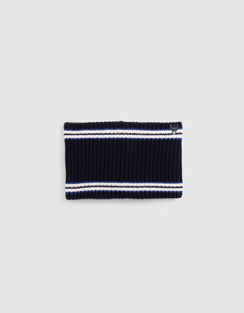 Snood marine tricot fourré rayures bébé garçon - IKKS