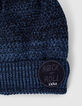 Bonnet bleu foncé et noir tricot deep dye garçon -2