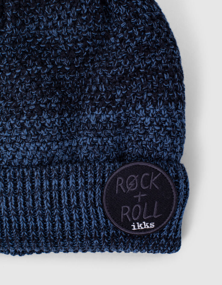 Boys’ dark blue and black deep dye knit beanie-2